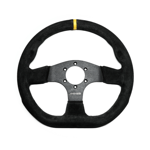 MINE'S Buck Leather Flat Bottom Steering Wheel 330mm