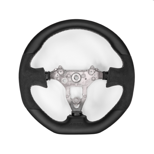 MINE'S Type-II Alcantara & Leather Steering Wheel for BNR34 (Silver)