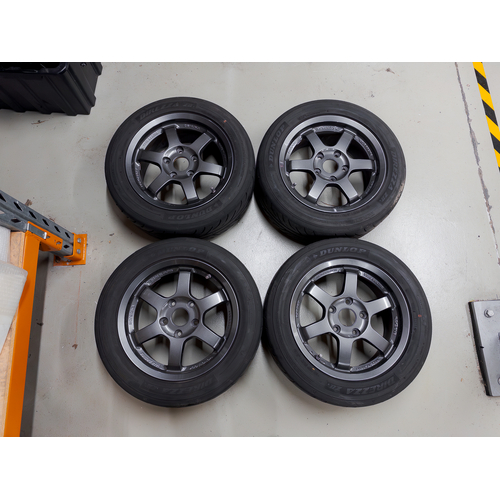 (Used) RAYS Volk Racing TE37 GRAVEL 15x6.5+40 5x114.3 (Dark Gunmetal)