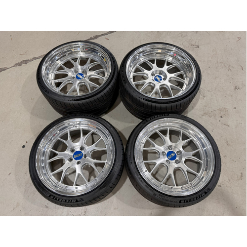 (Used) BBS LM-R Custom SF90/296GTB 20x9.5/21x12 5x114.3 + Michelin Pilot Sport 4S
