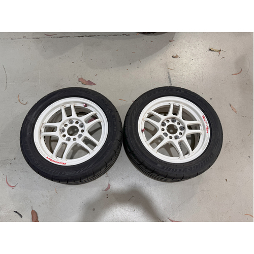 (Used) Racing Hart CP-035 15x6.5+45 5x114.3 (PAIR)