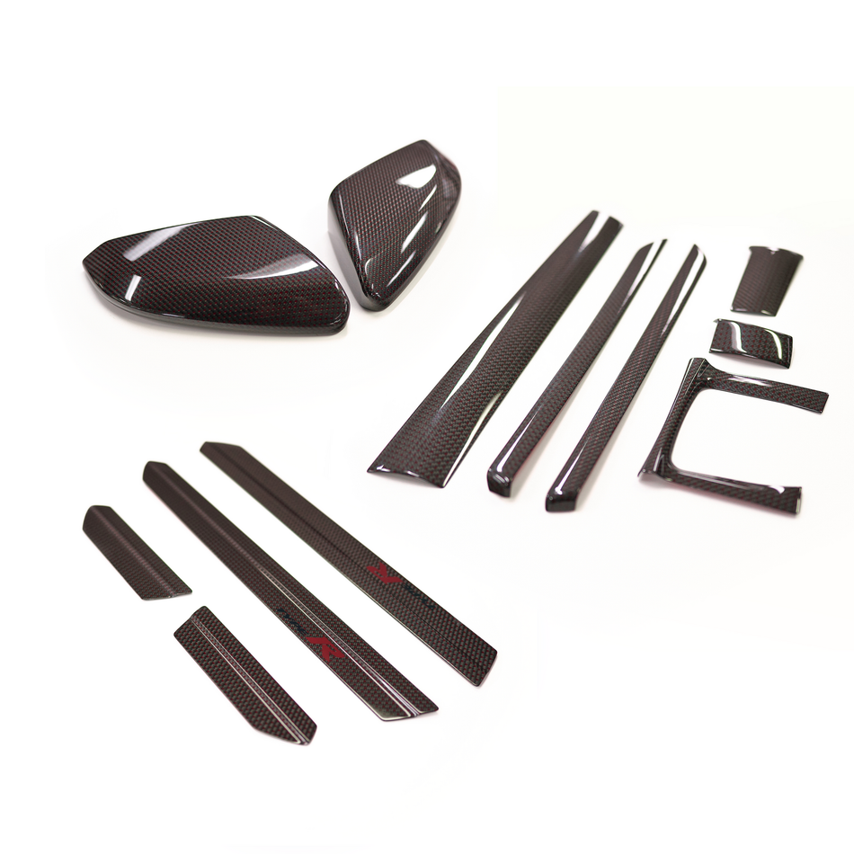 Honda OEM FK8 Type-R Carbon Interior, Door Sill & Mirror Cover Kit Bundle