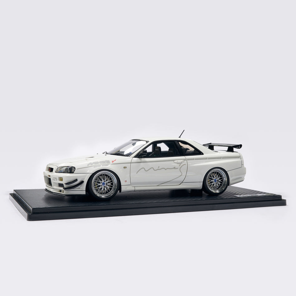 Ignition Model Mine's R34 GT-R 1:18 Resin Model (White)
