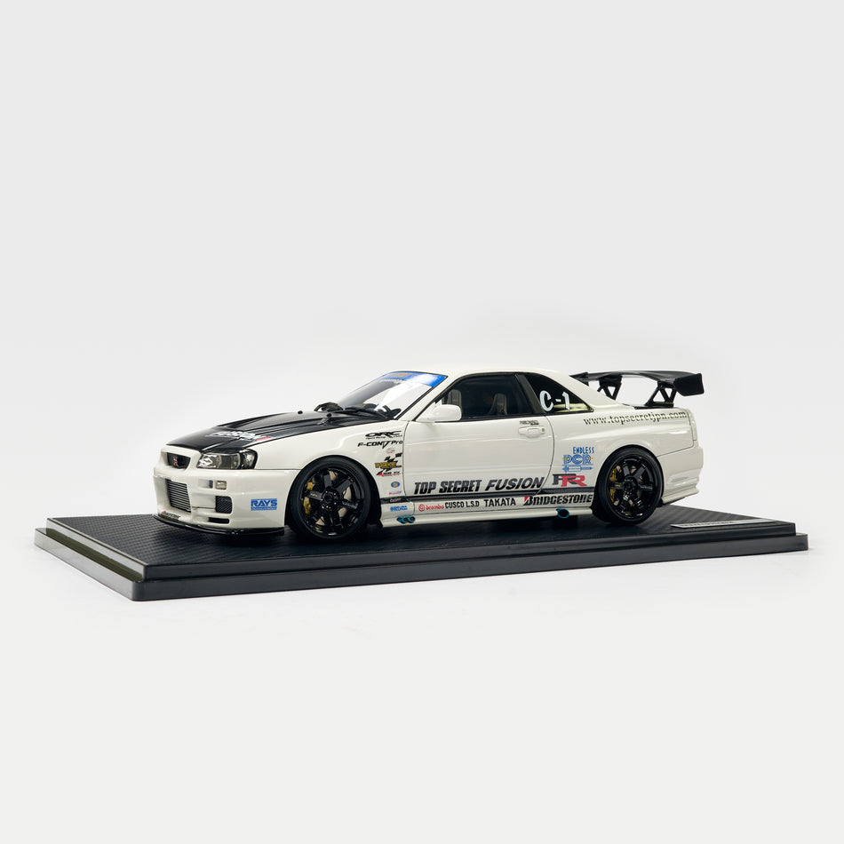 Ignition Model Top Secret R34 GT-R 1:18 Resin Model (White)