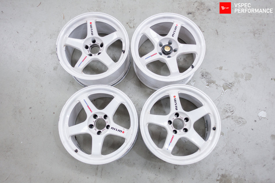 (Used) RAYS Nismo LMGT4 Forged MAG Wheels – 18x10 +20 5x114.3 (White)