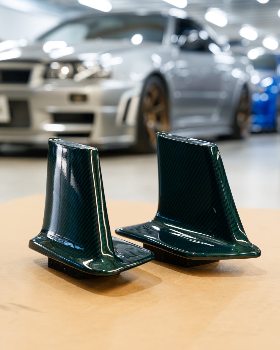 MINE'S Carbon Wing Stands for Nissan Skyline GT-R BNR34 (Green)