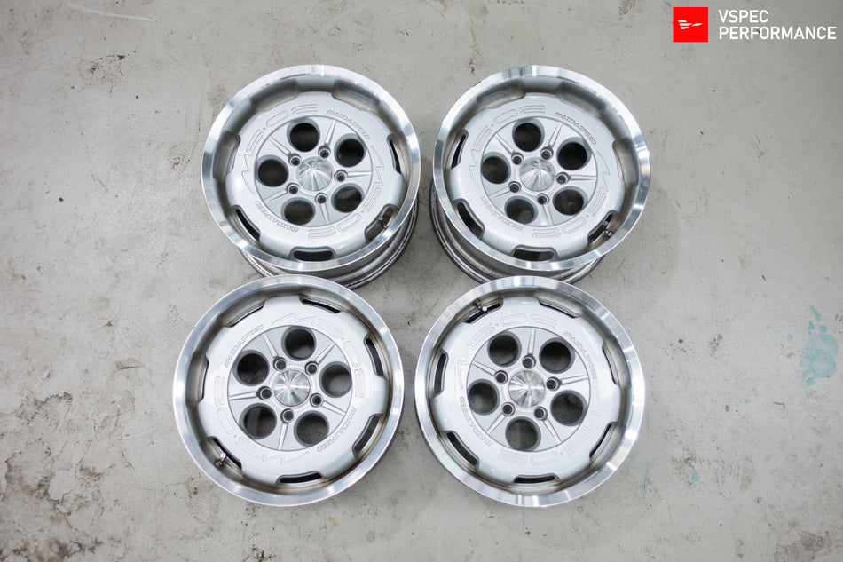 (Used) RAYS Mazdaspeed MS-02 Wheels – 17x8 +38 / 17x9 +38 5x114.3 (Silver)