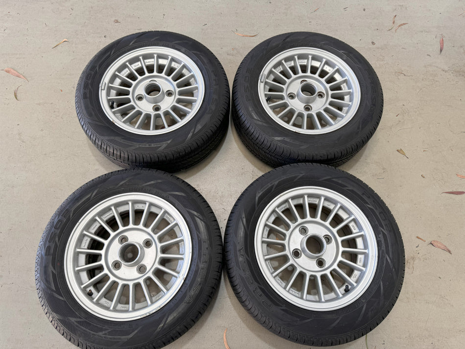 (Used) Toyota AE86 Corolla Levin OEM Wheels 14x6+21 4x114.3