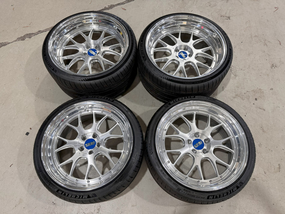 (Used) BBS LM-R Custom SF90/296GTB 20x9.5/21x12 5x114.3 + Michelin Pilot Sport 4S