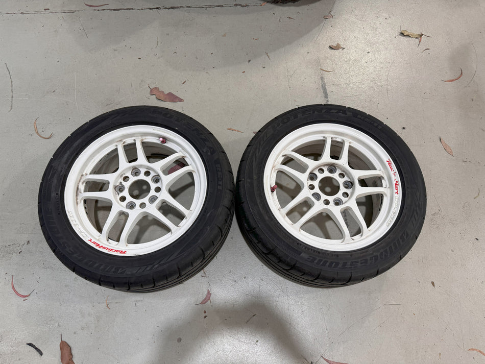 (Used) Racing Hart CP-035 15x6.5+45 5x114.3 (PAIR)