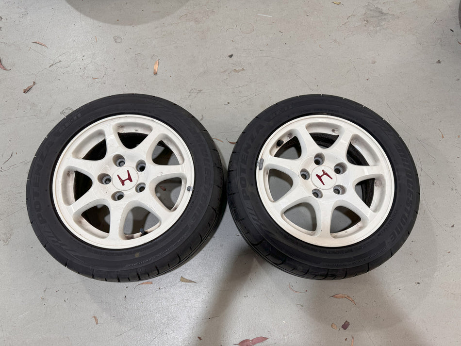 (Used) OEM Honda Type-R EK9 Wheels (PAIR) 15x6+50 5x114.3